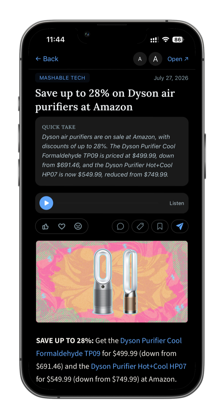 Article audio narration player